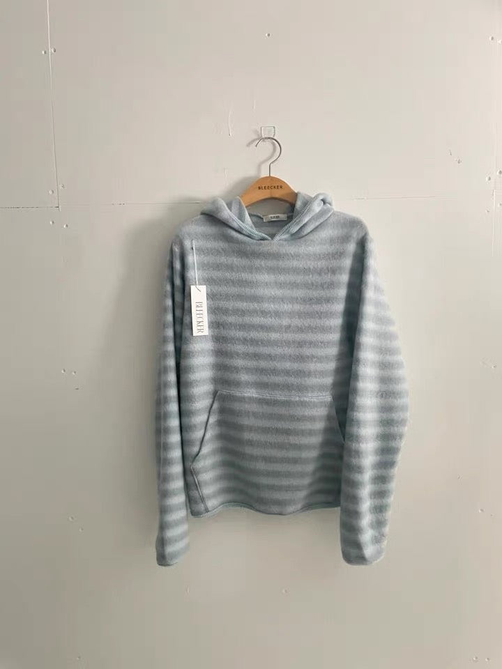 條紋連帽長袖衛衣