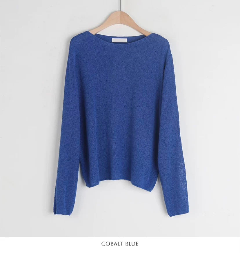 寬鬆麻質薄針織