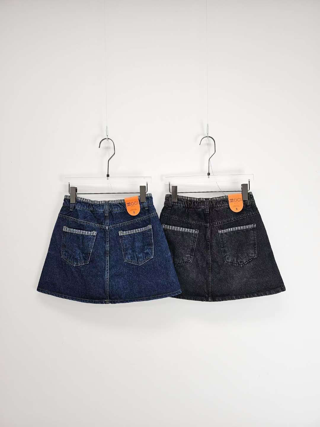 牛仔拼布A字裙(S-L)