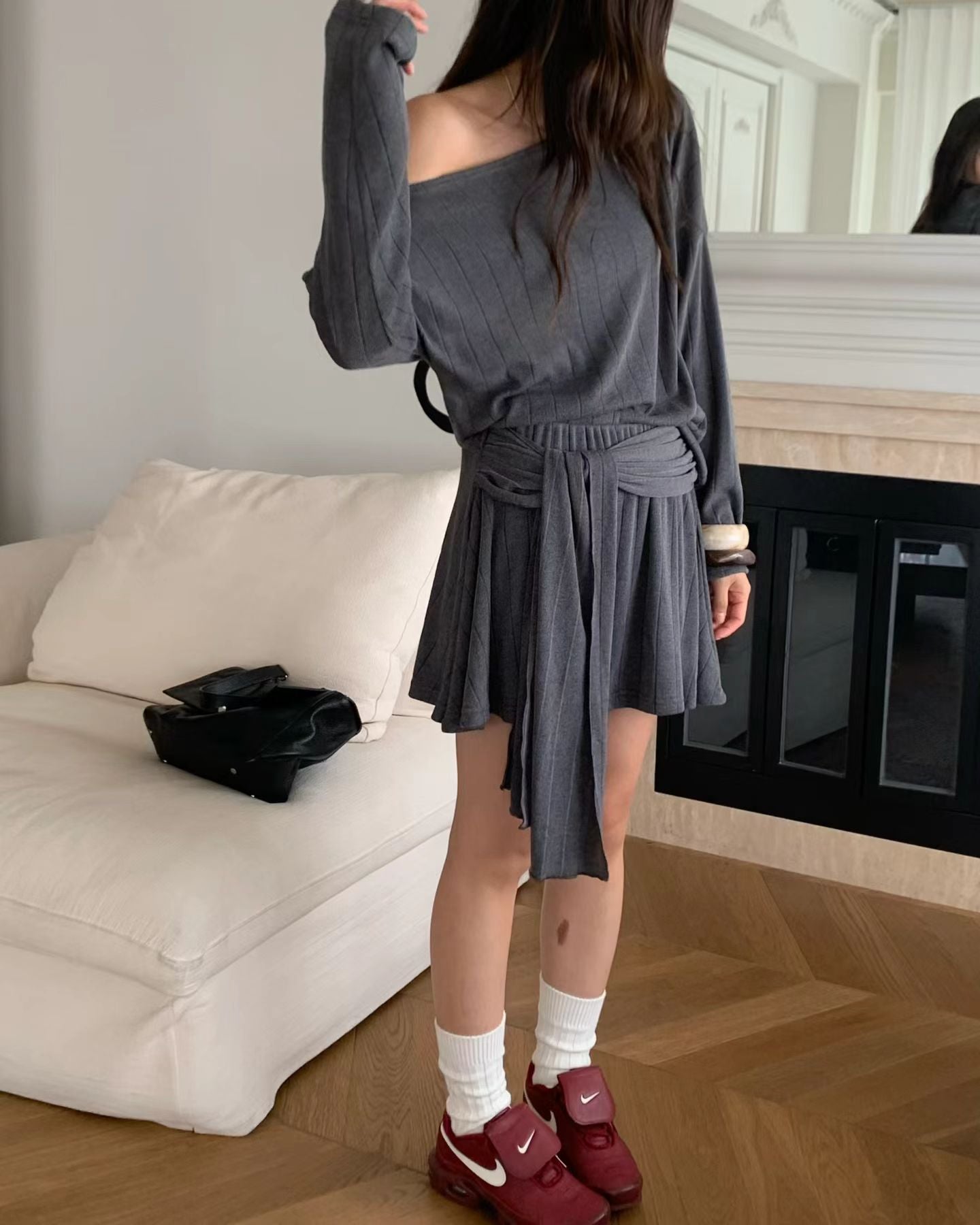 綁腰上衣短褲套裝