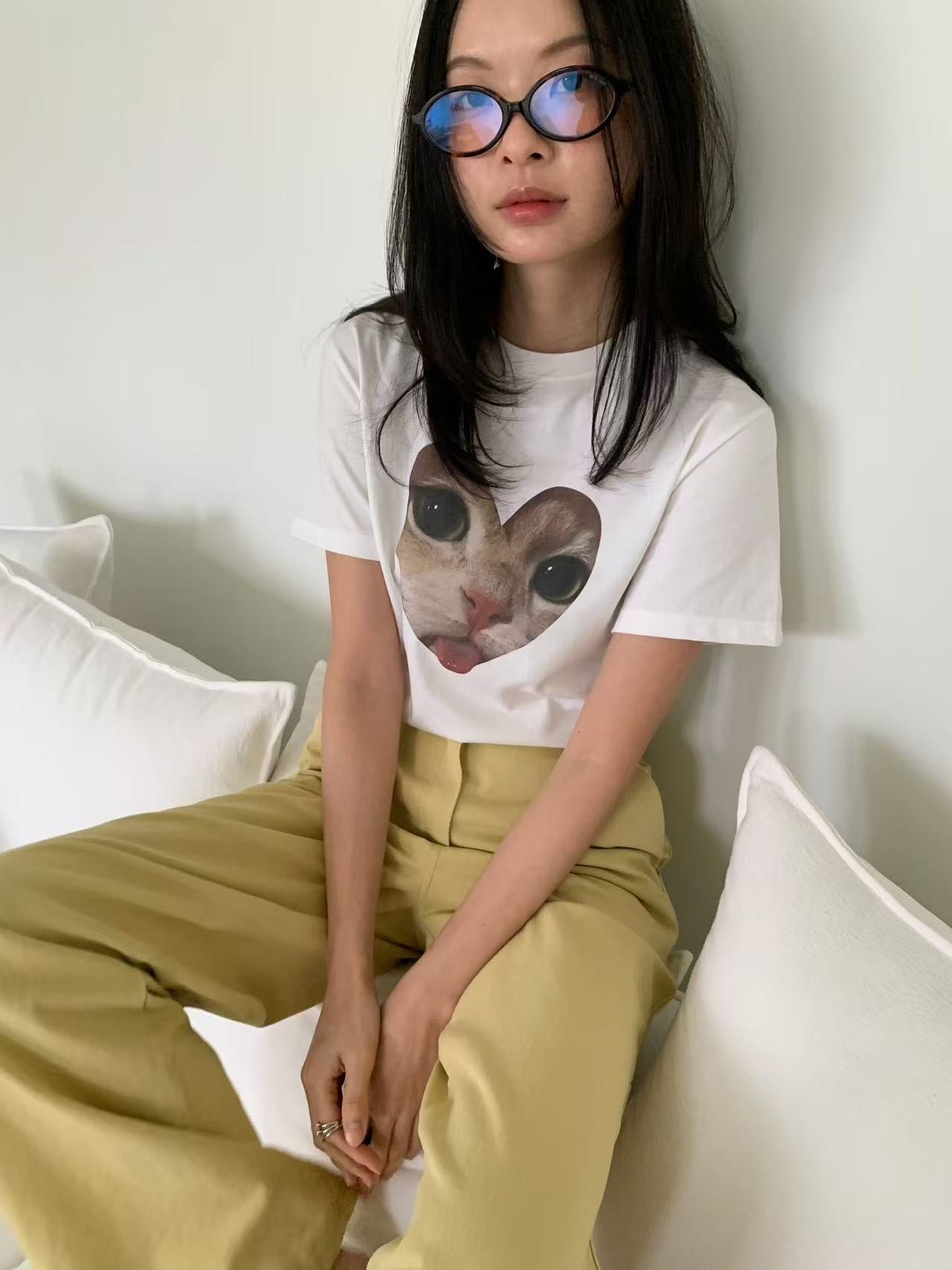 愛心貓咪tee