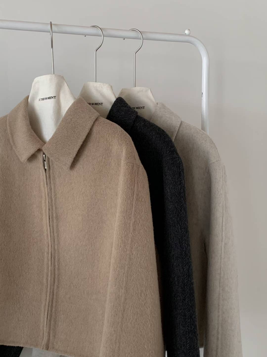 短款雙面羊絨外套