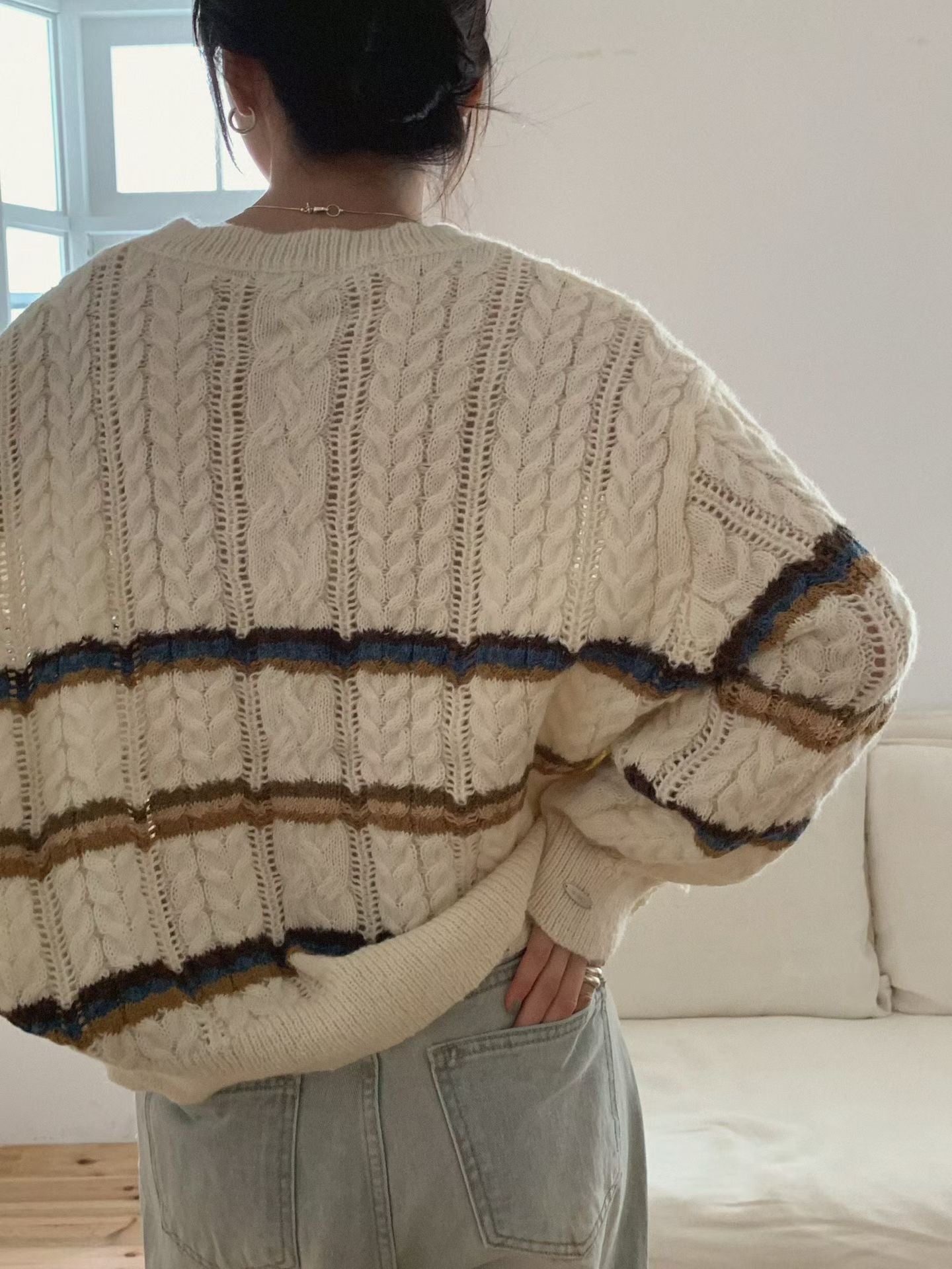 麻花寬鬆毛衣（混羊毛唔吉肉/預訂優惠至11.20）