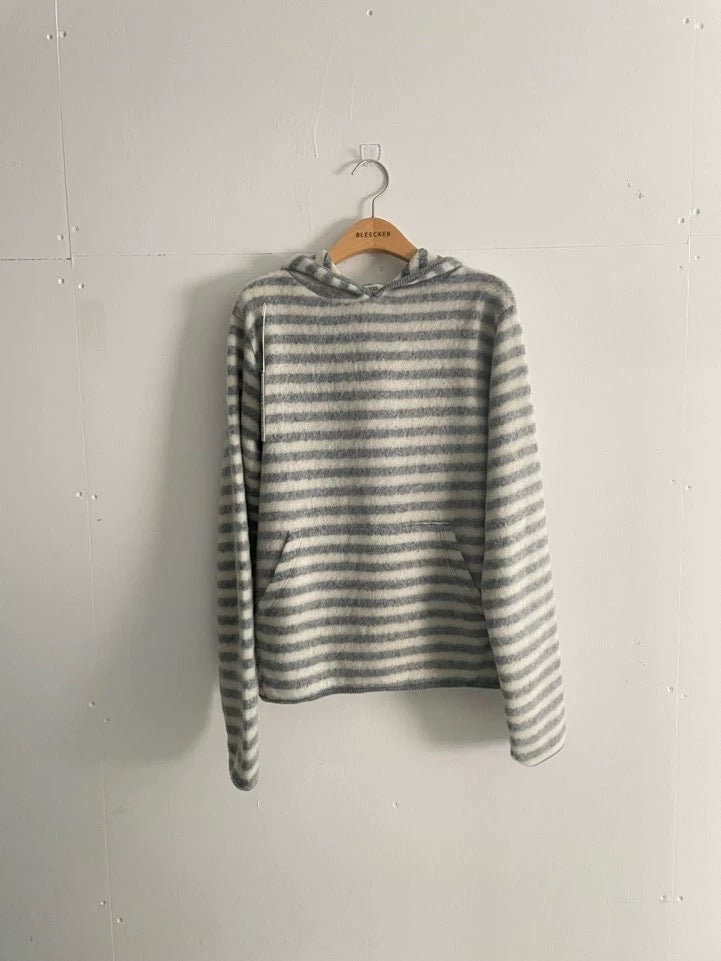 條紋連帽長袖衛衣