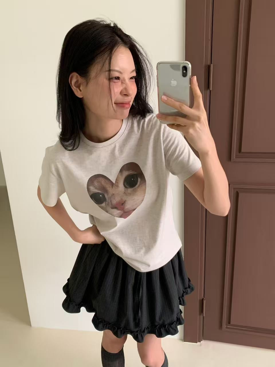 愛心貓咪tee