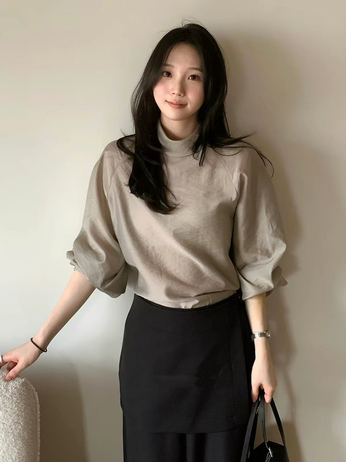高嶺綁帶長袖上衣￼