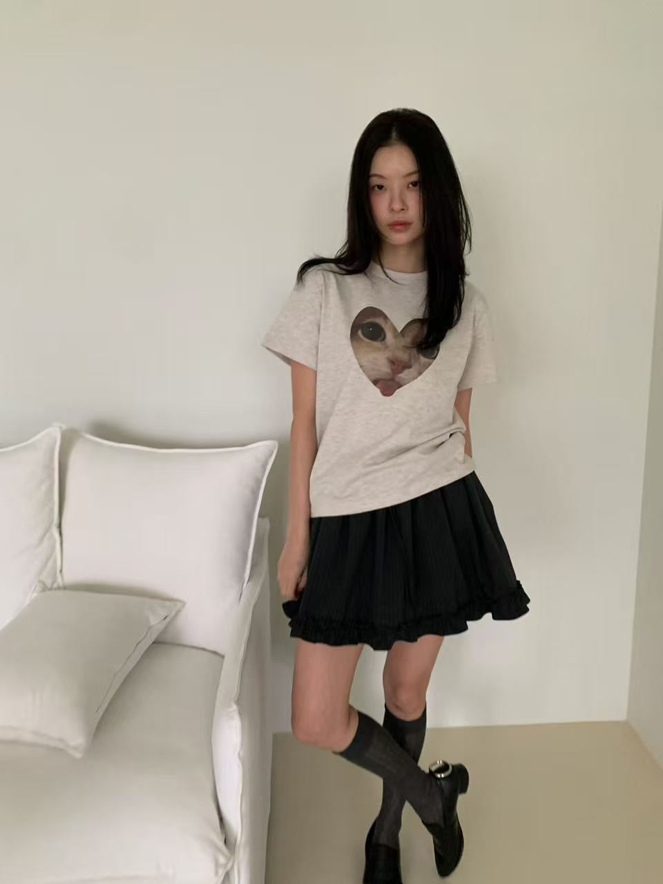 愛心貓咪tee