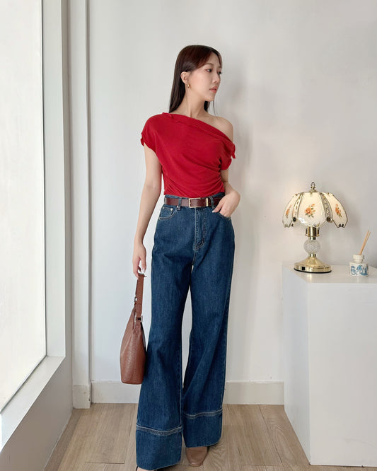 不規則領打底Top（莫代爾棉）