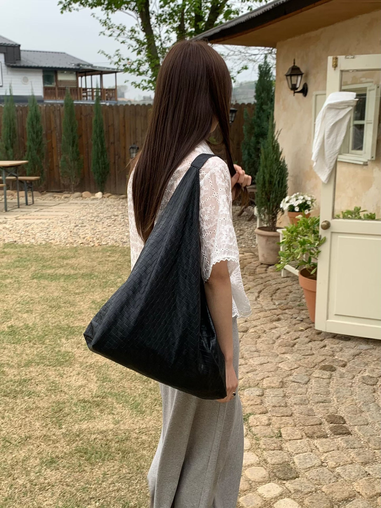 文青風蕾絲top