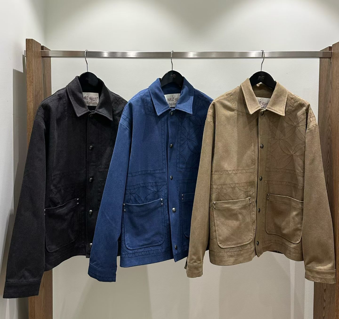 刺繡洗水外套（絨毛內襯）