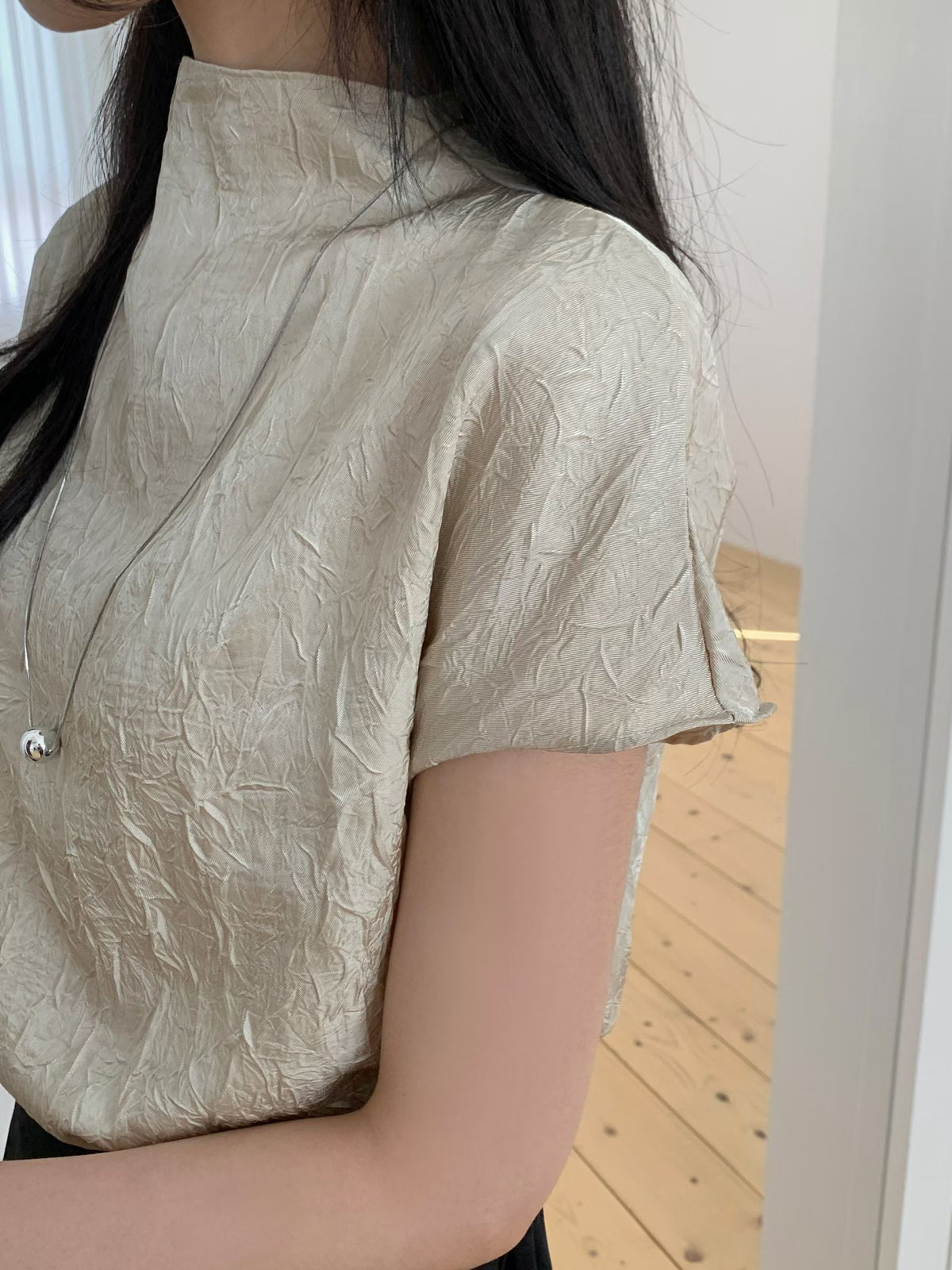 壓紋緞面上衣