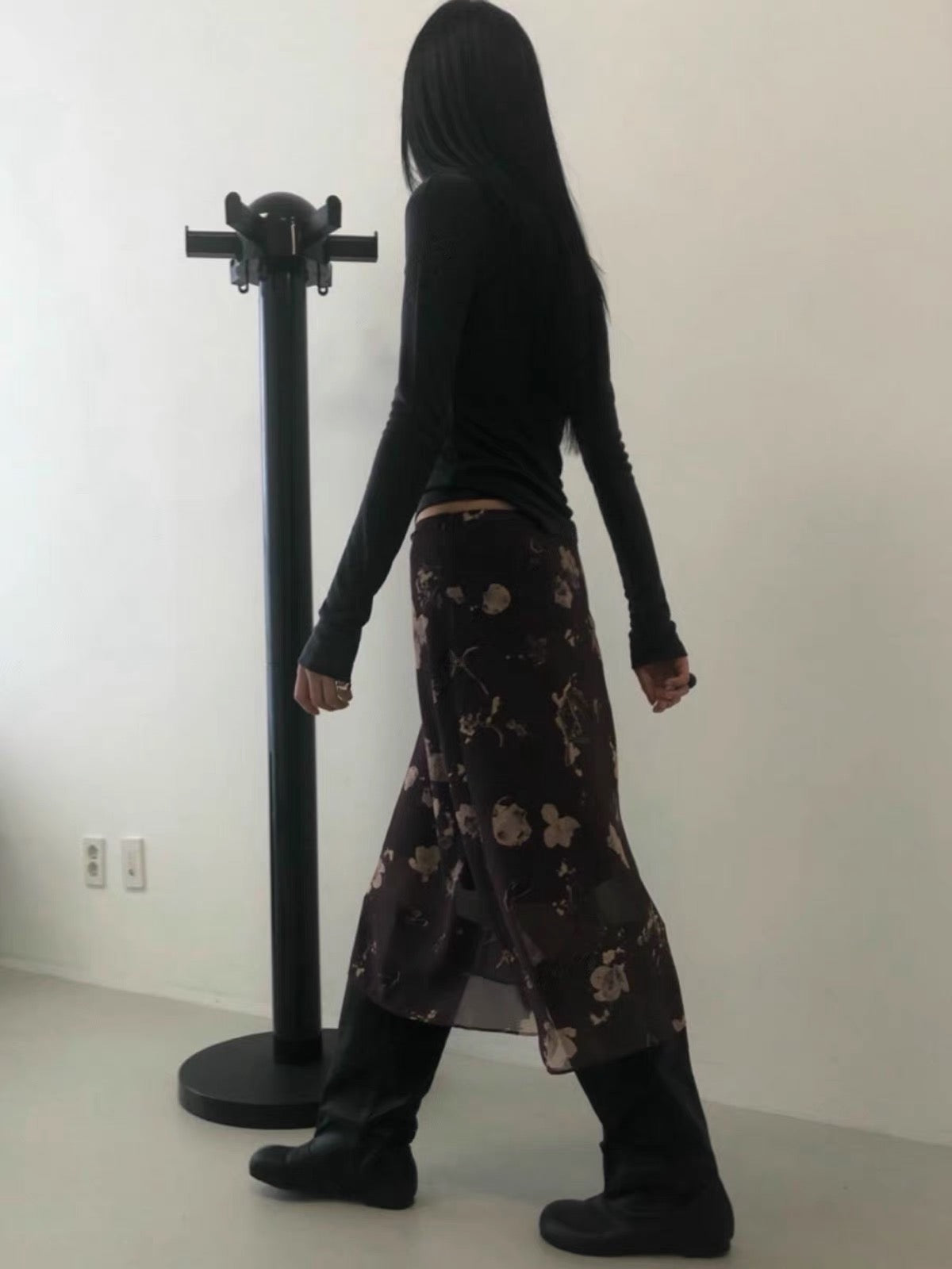 水墨風印花長裙￼