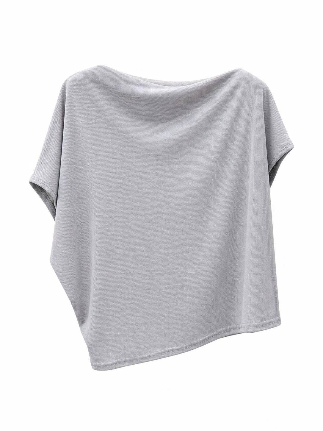 寬鬆斜邊露肩tee