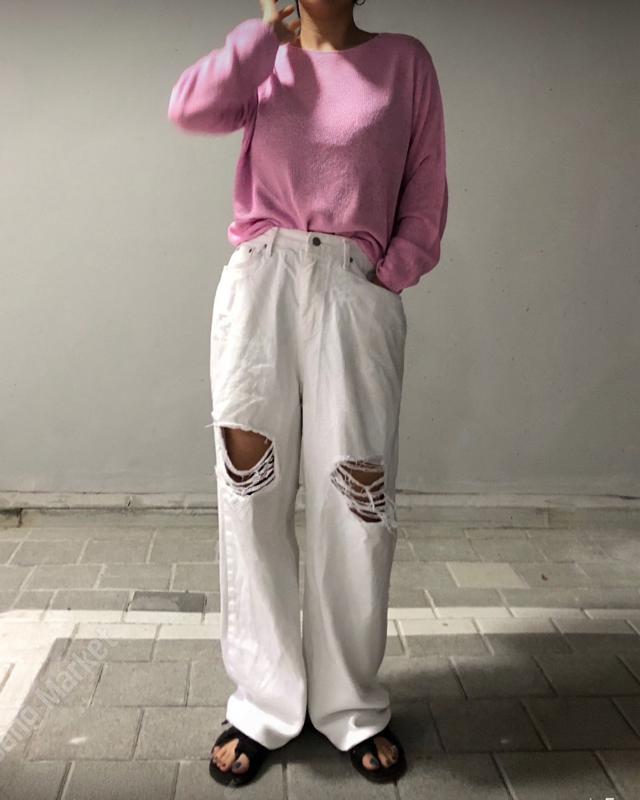 寬鬆麻質薄針織