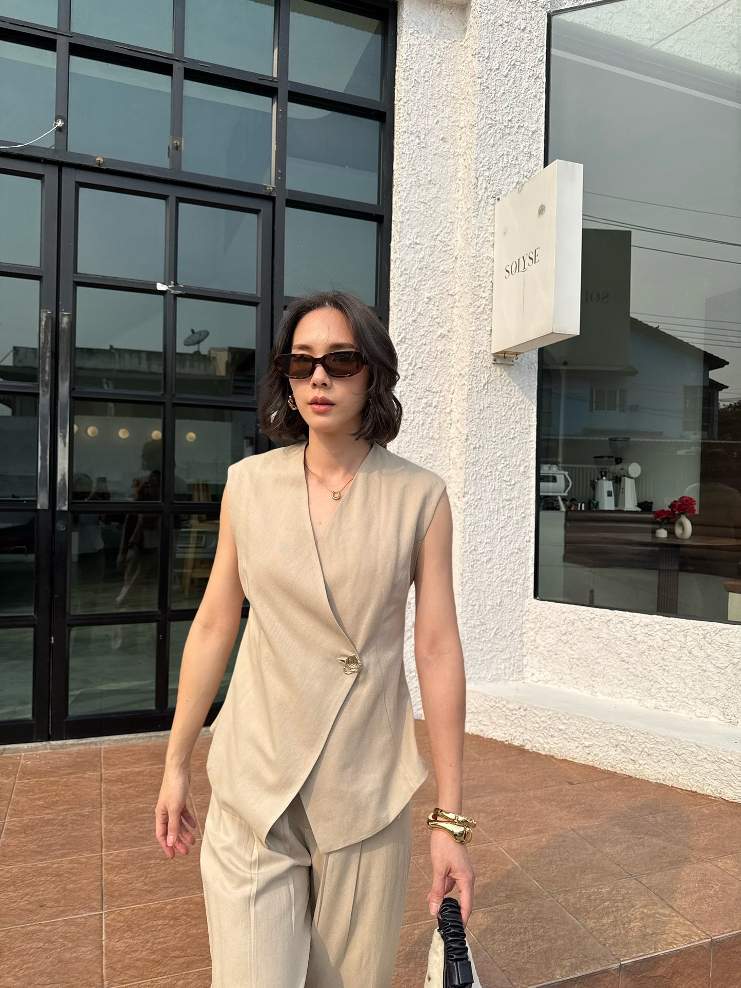綿麻休閑西裝套裝