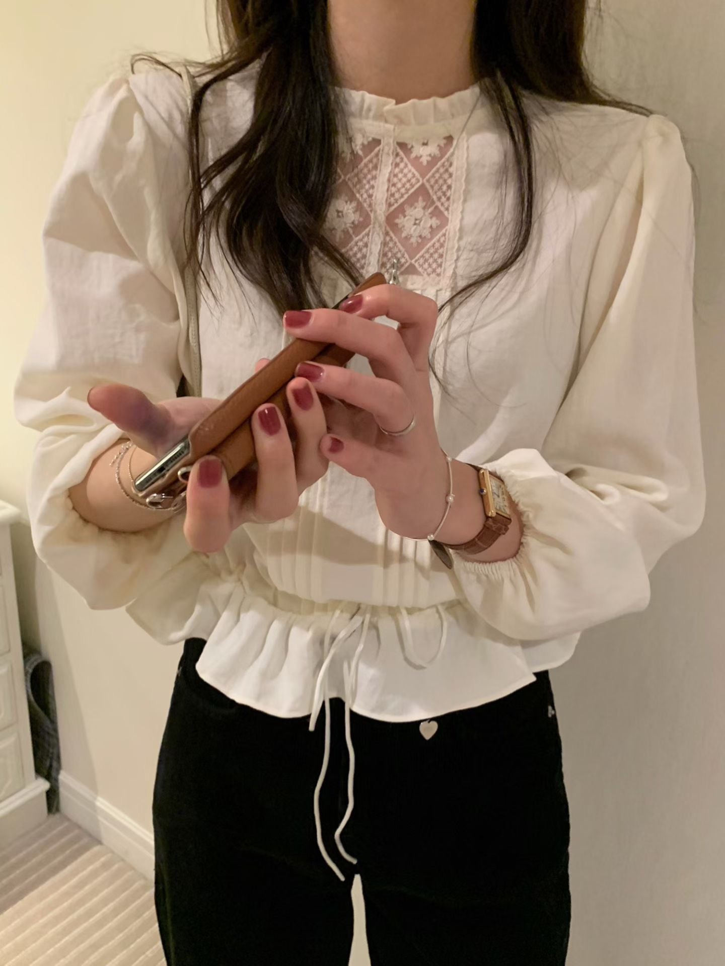 花紋設計長袖上衣