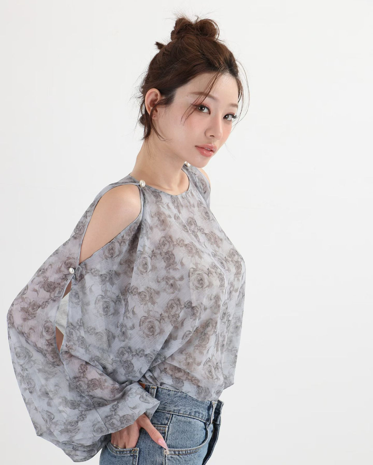玫瑰印花上衣