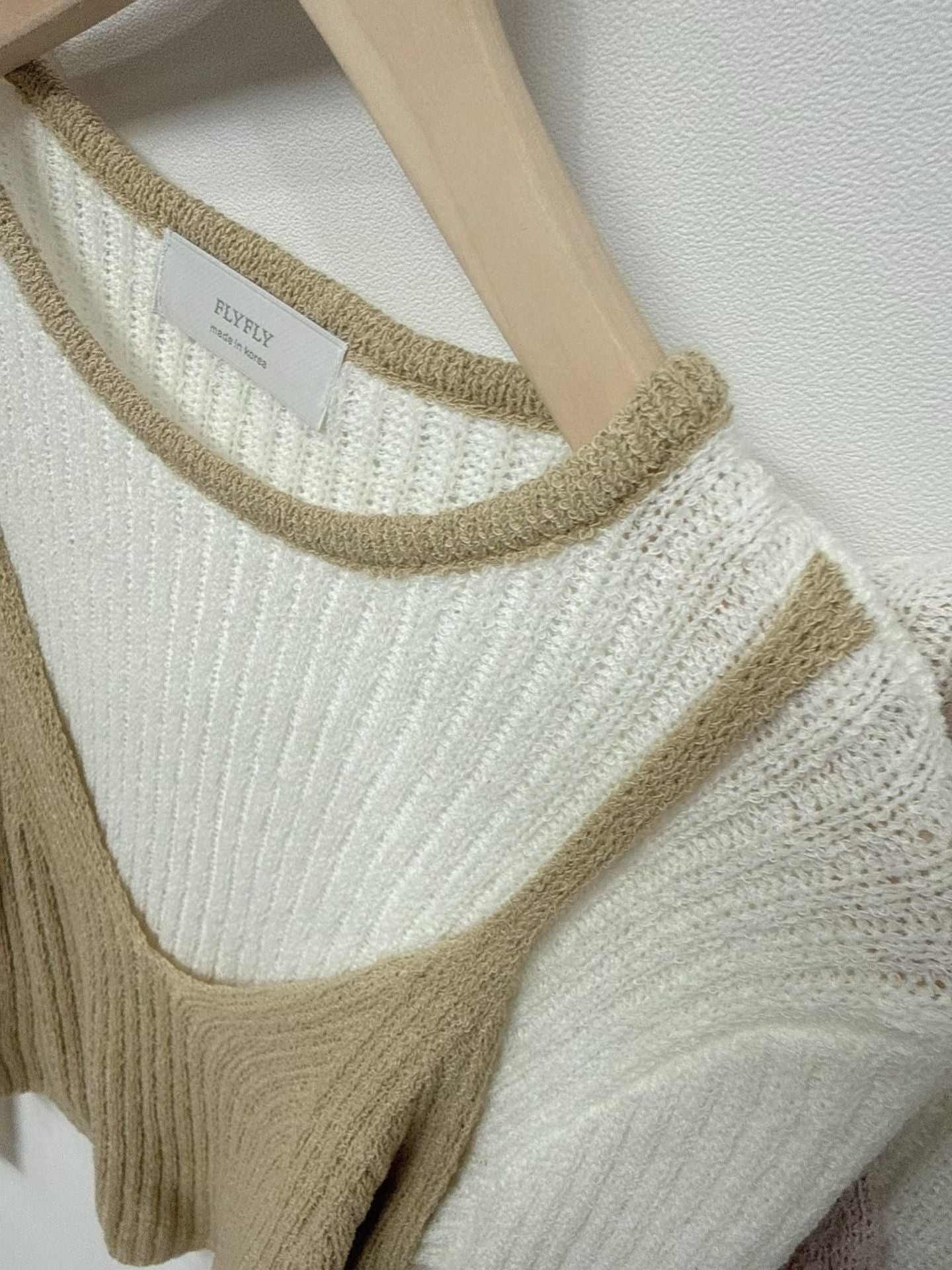 假兩件吊帶長袖上衣