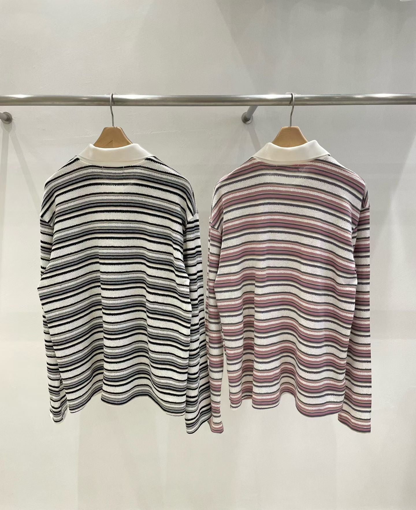 撞色針織條紋冷衫