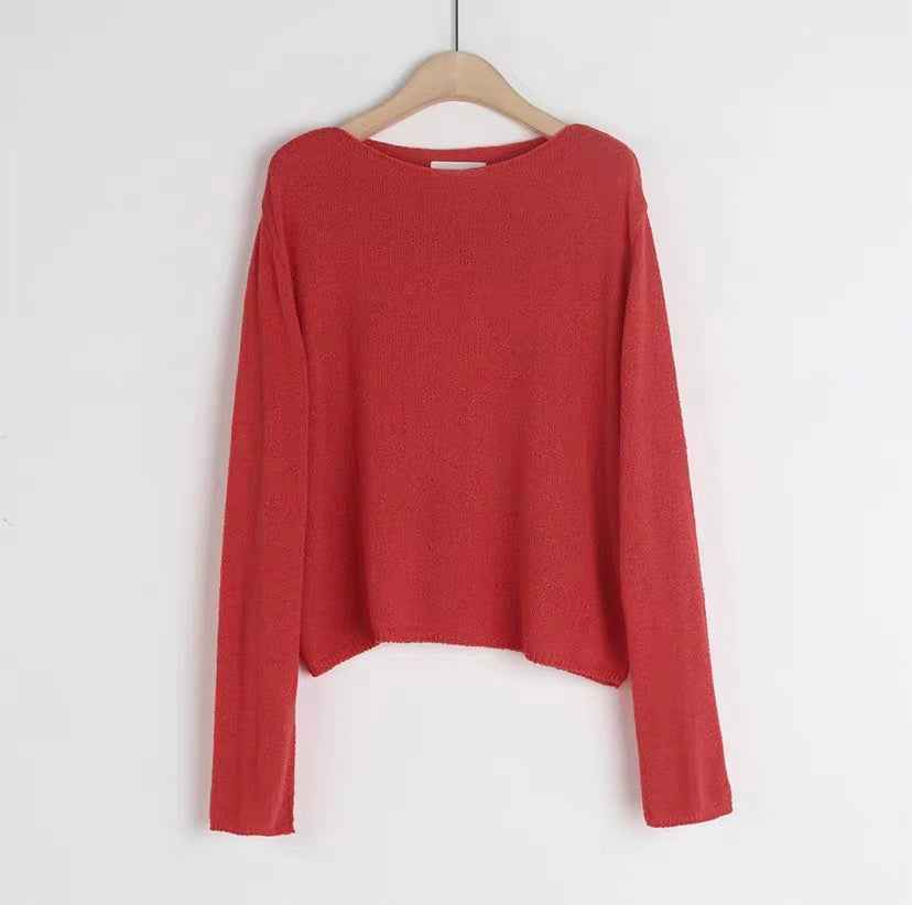 寬鬆麻質薄針織