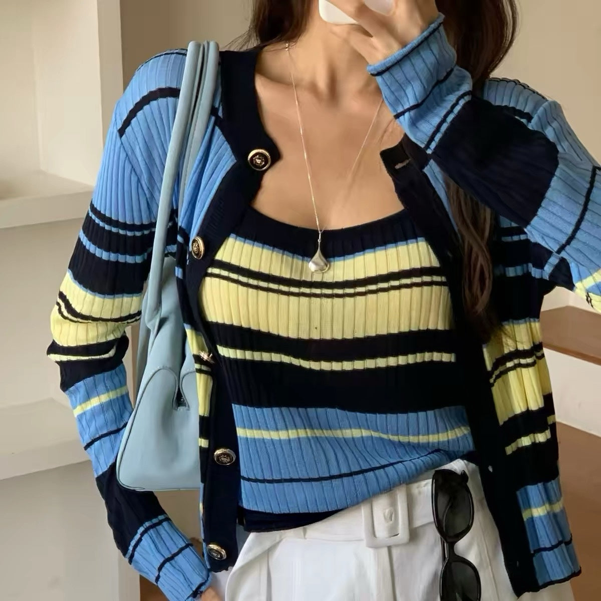 條紋套裝