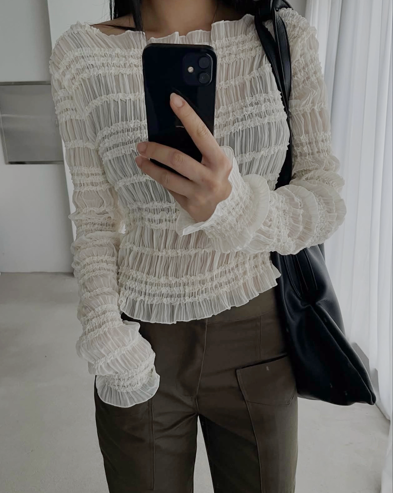 重工！彈力雪紡奏摺top（優惠至11.11）