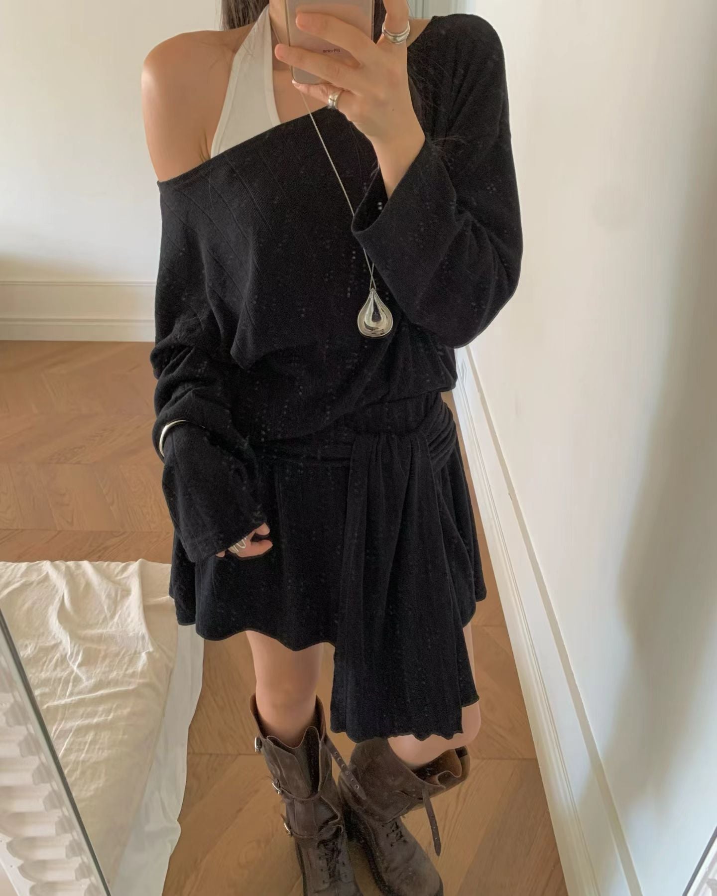 綁腰上衣短褲套裝