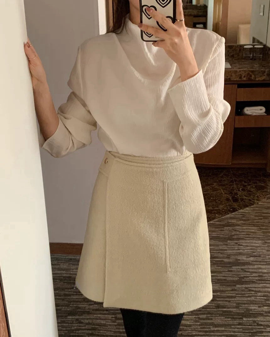 百搭毛呢短裙 (S-L)