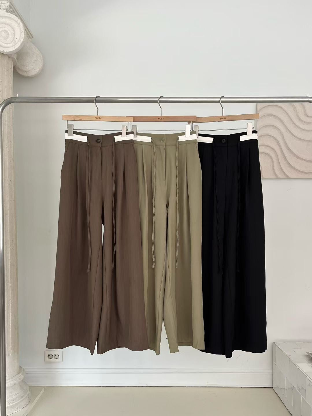 綁帶拼色西褲 （適合腰圍28寸內）