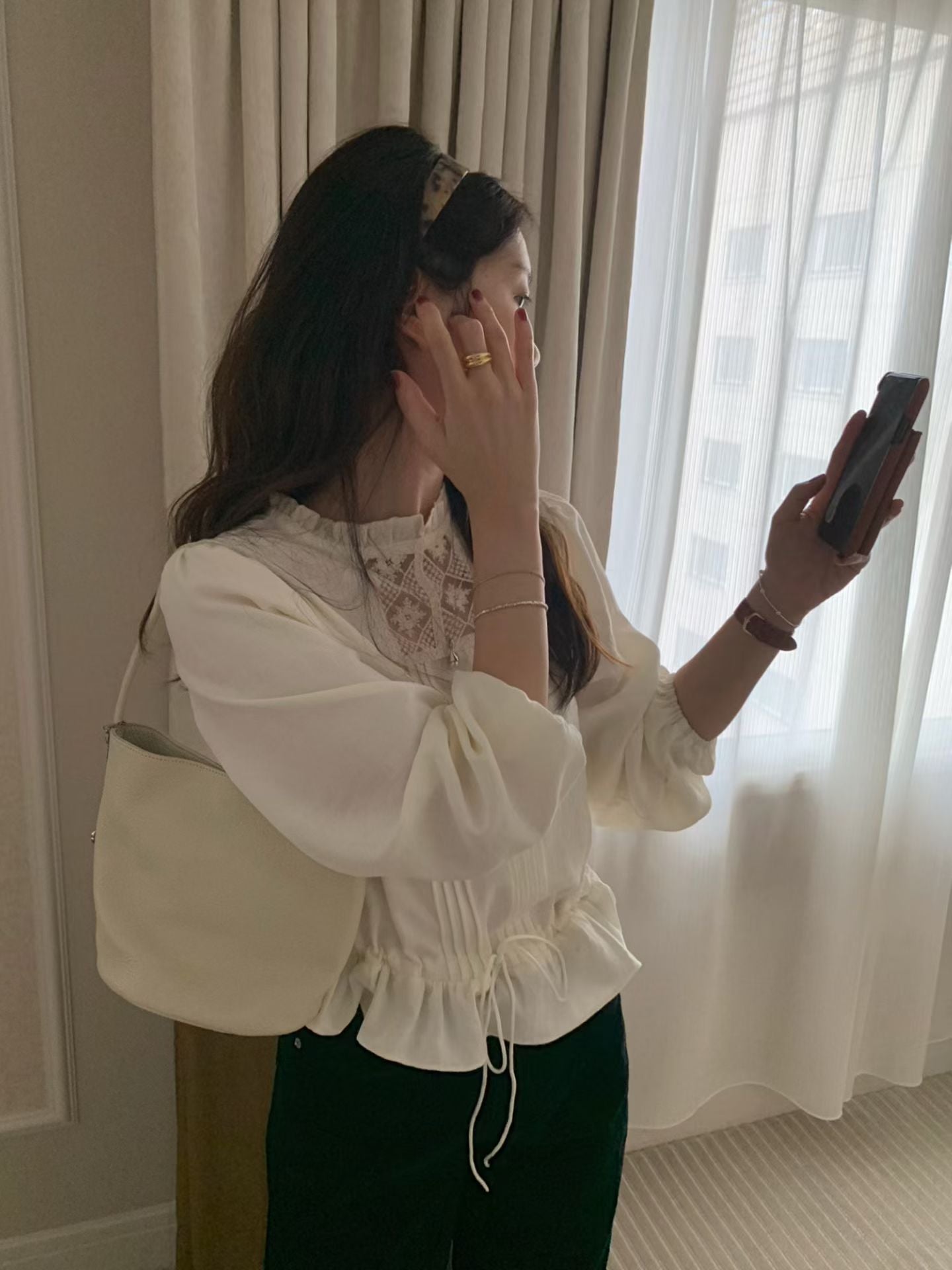 花紋設計長袖上衣