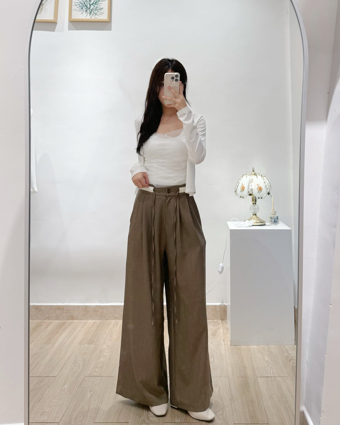 綁帶拼色西褲 （適合腰圍28寸內）