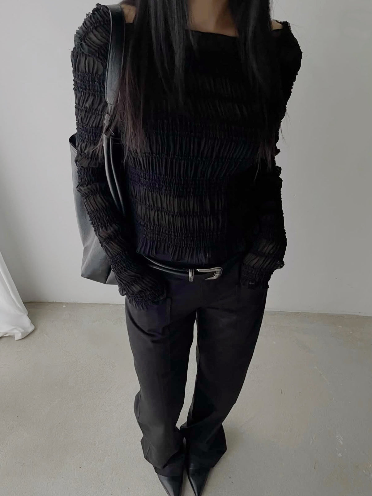 重工！彈力雪紡奏摺top（優惠至11.11）