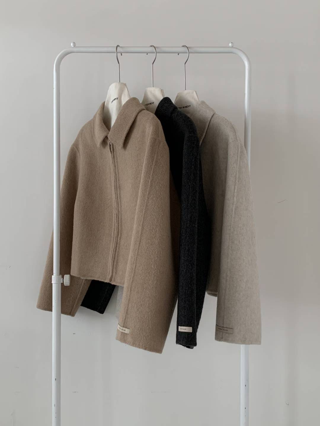 短款雙面羊絨外套