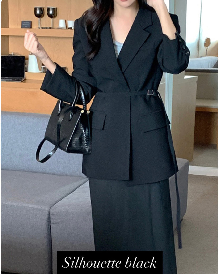 長款西裝連腰帶西裝（L碼ok）