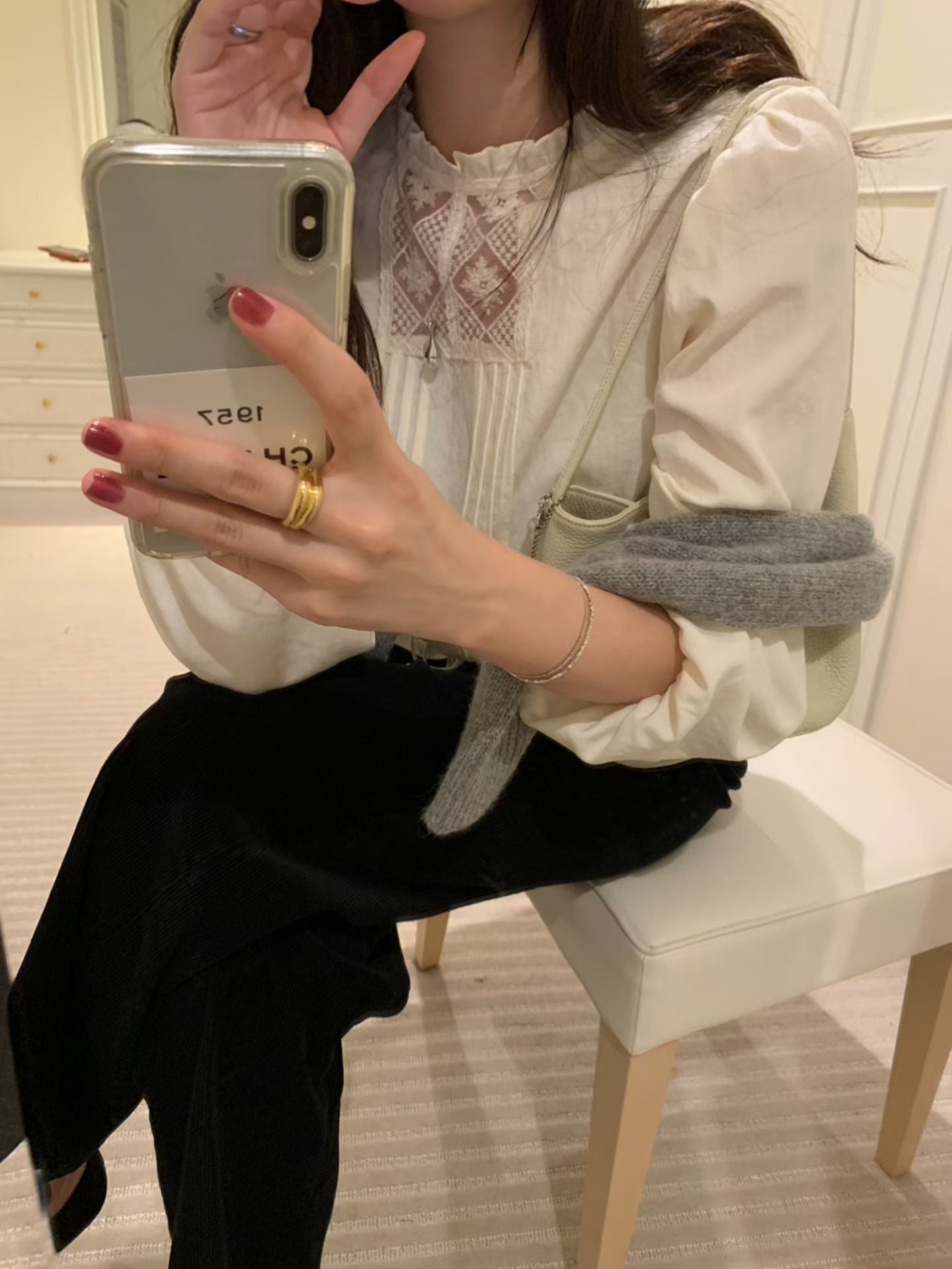 花紋設計長袖上衣