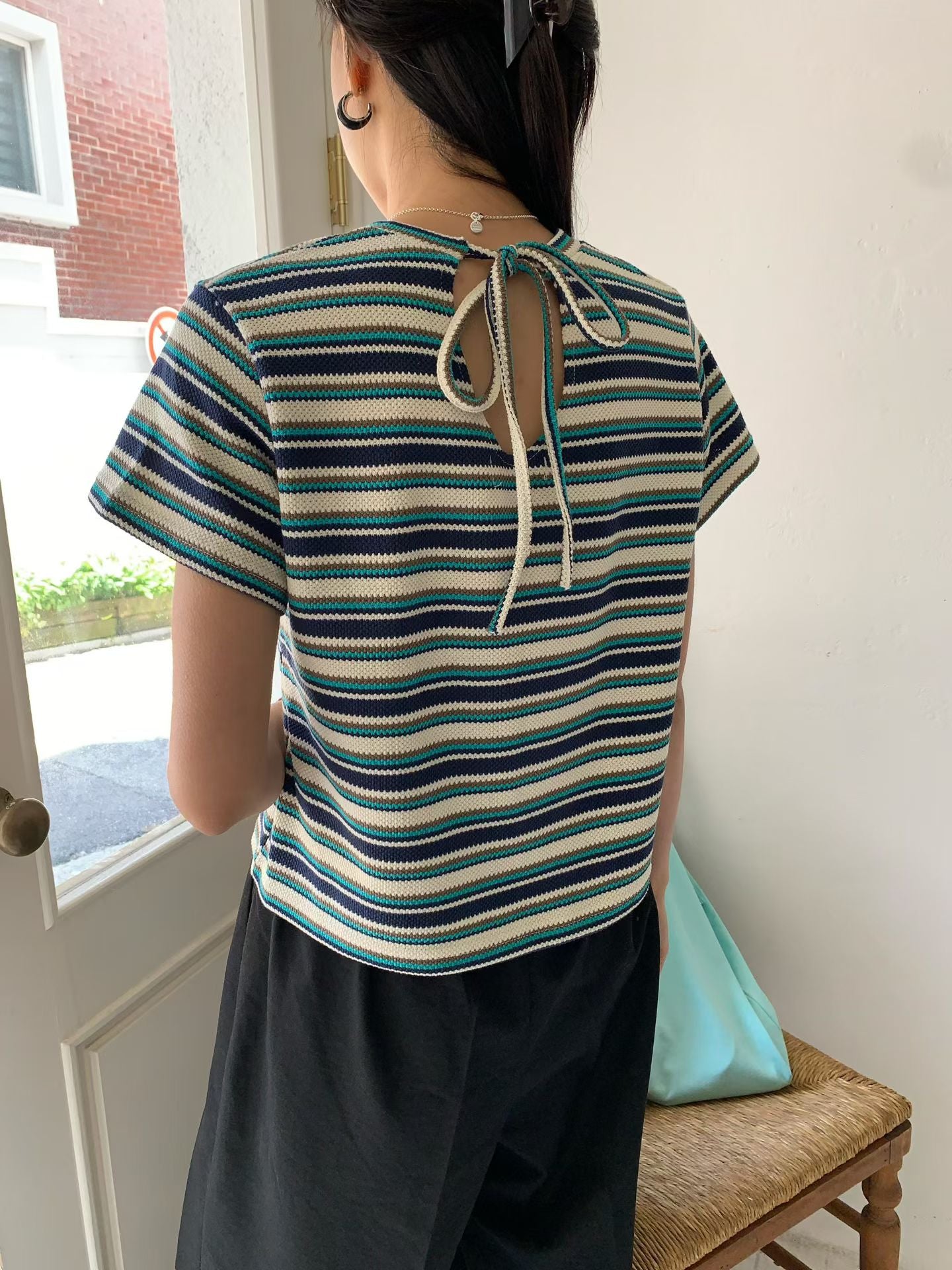 夏日復古條紋tee