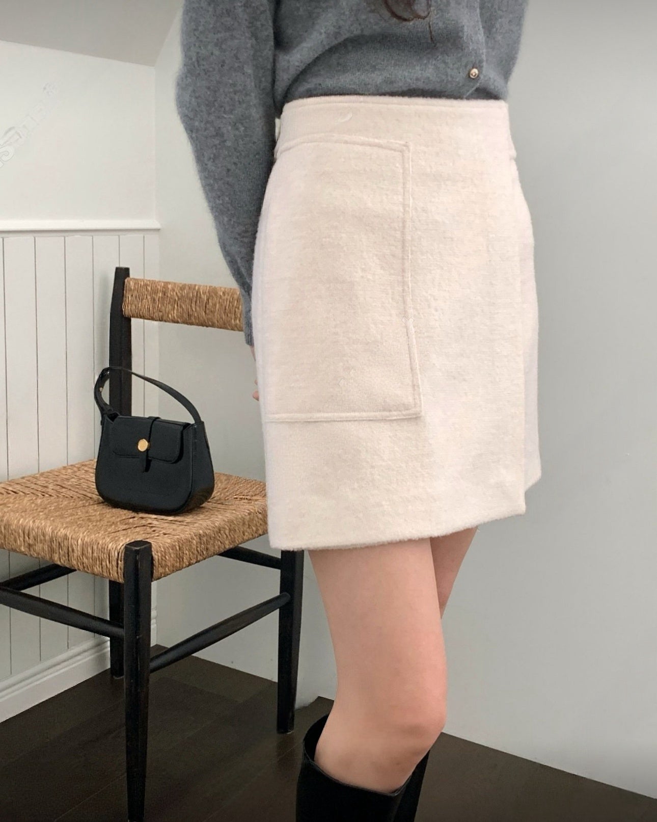 百搭毛呢短裙 (S-L)