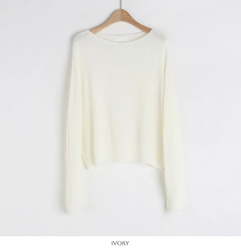 寬鬆麻質薄針織