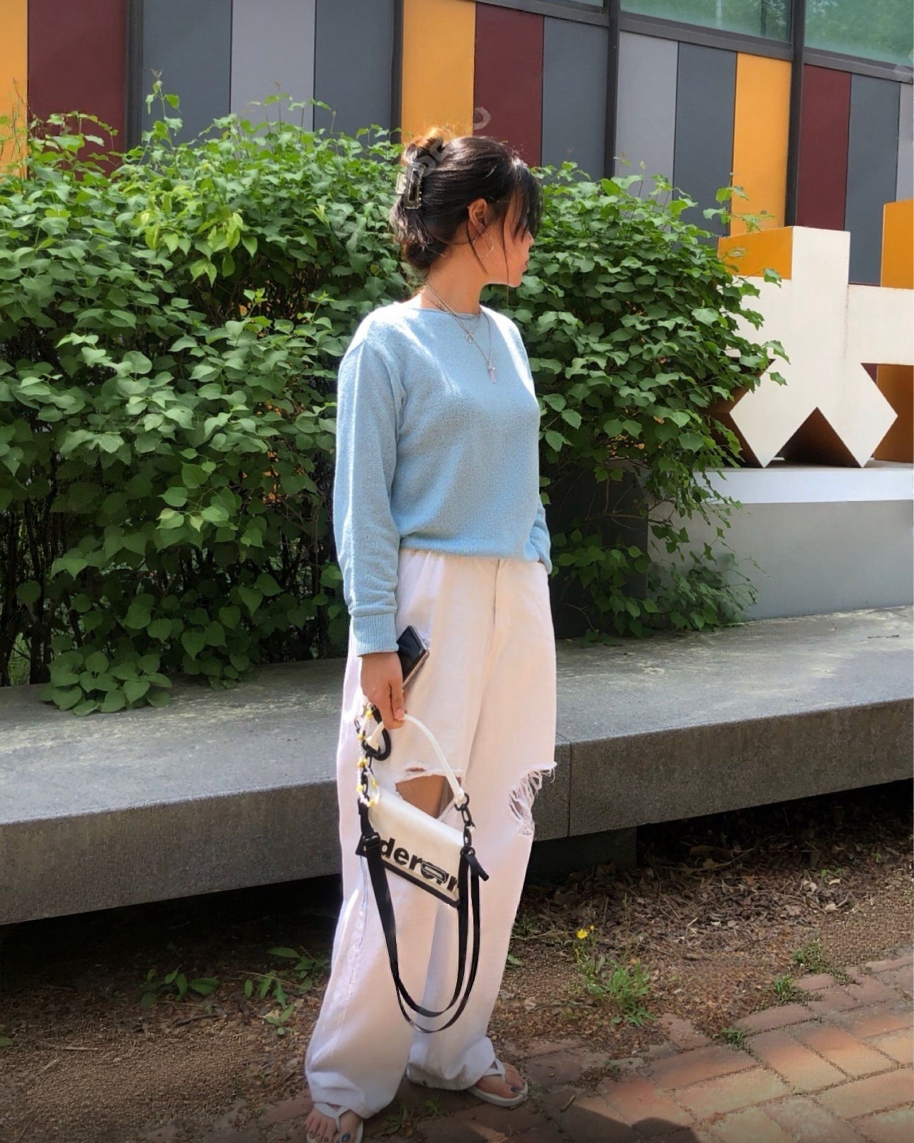 寬鬆麻質薄針織