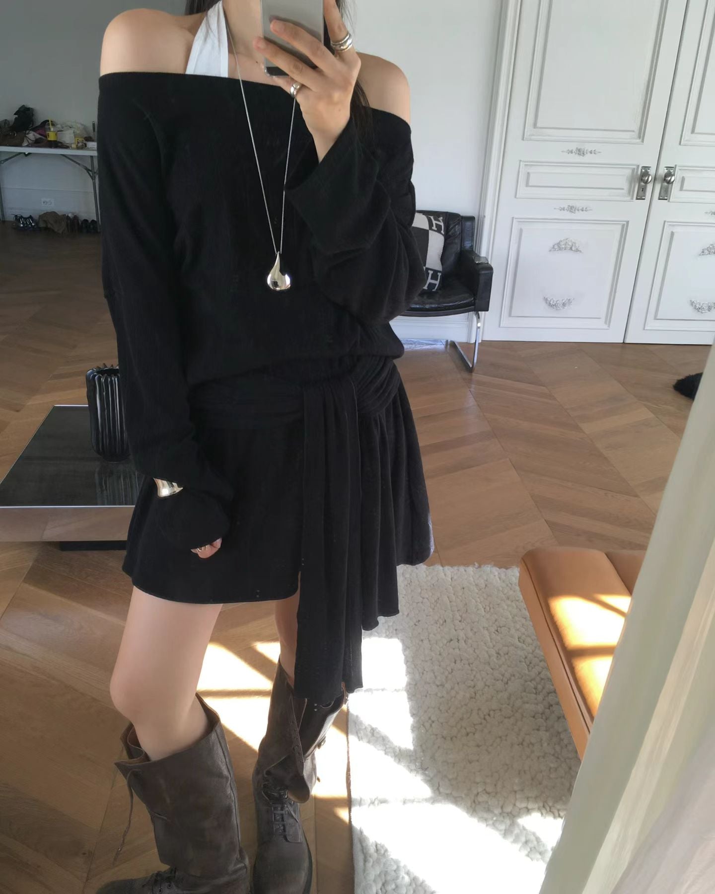 綁腰上衣短褲套裝