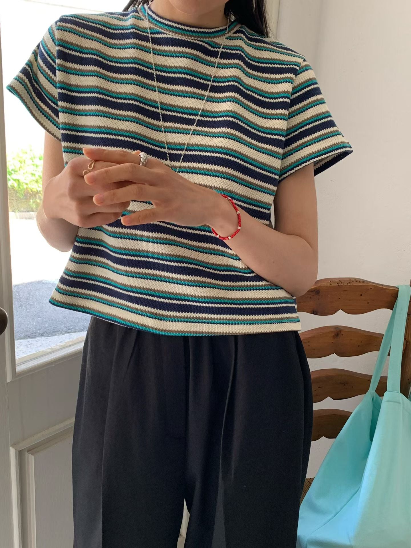 夏日復古條紋tee