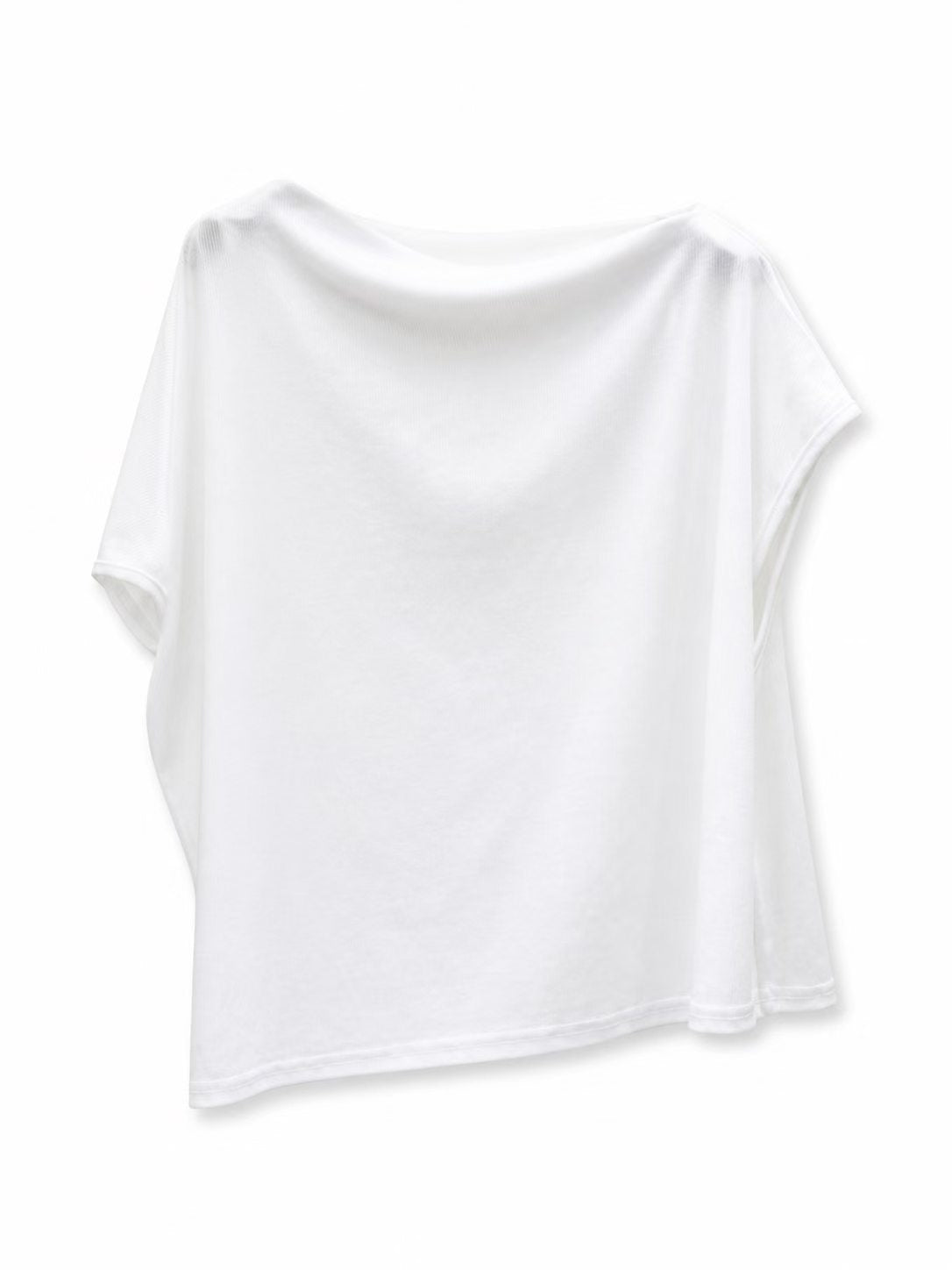 寬鬆斜邊露肩tee