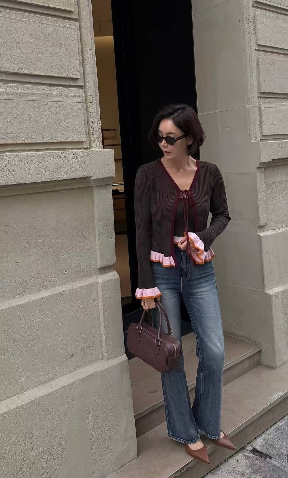 針織外套連吊帶