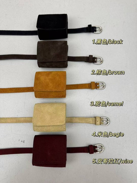 1.5cm 意大利牛皮腰帶連腰包（長90cm）