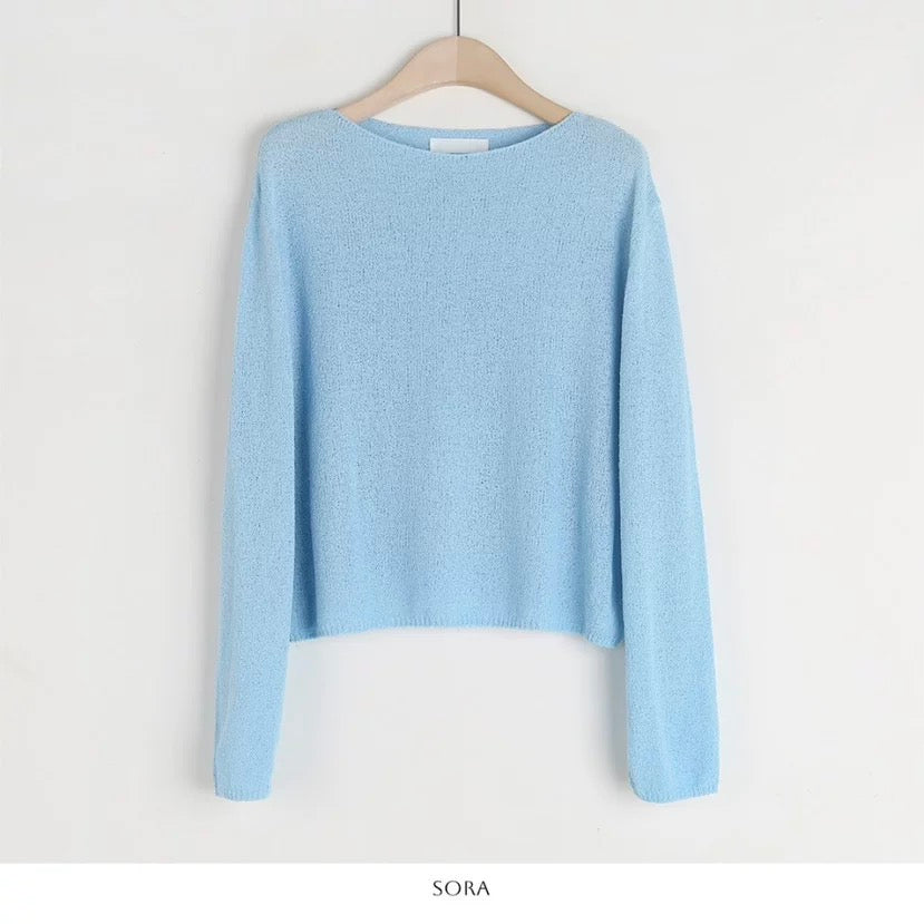 寬鬆麻質薄針織