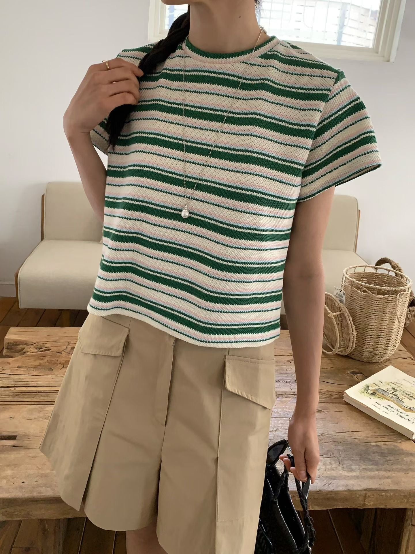 夏日復古條紋tee