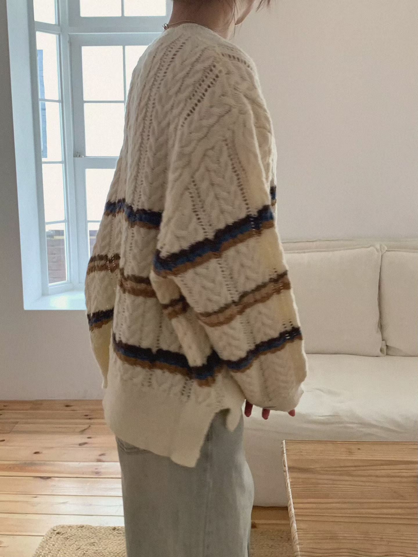 麻花寬鬆毛衣（混羊毛唔吉肉/預訂優惠至11.20）