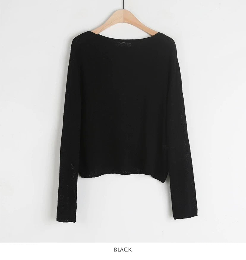 寬鬆麻質薄針織