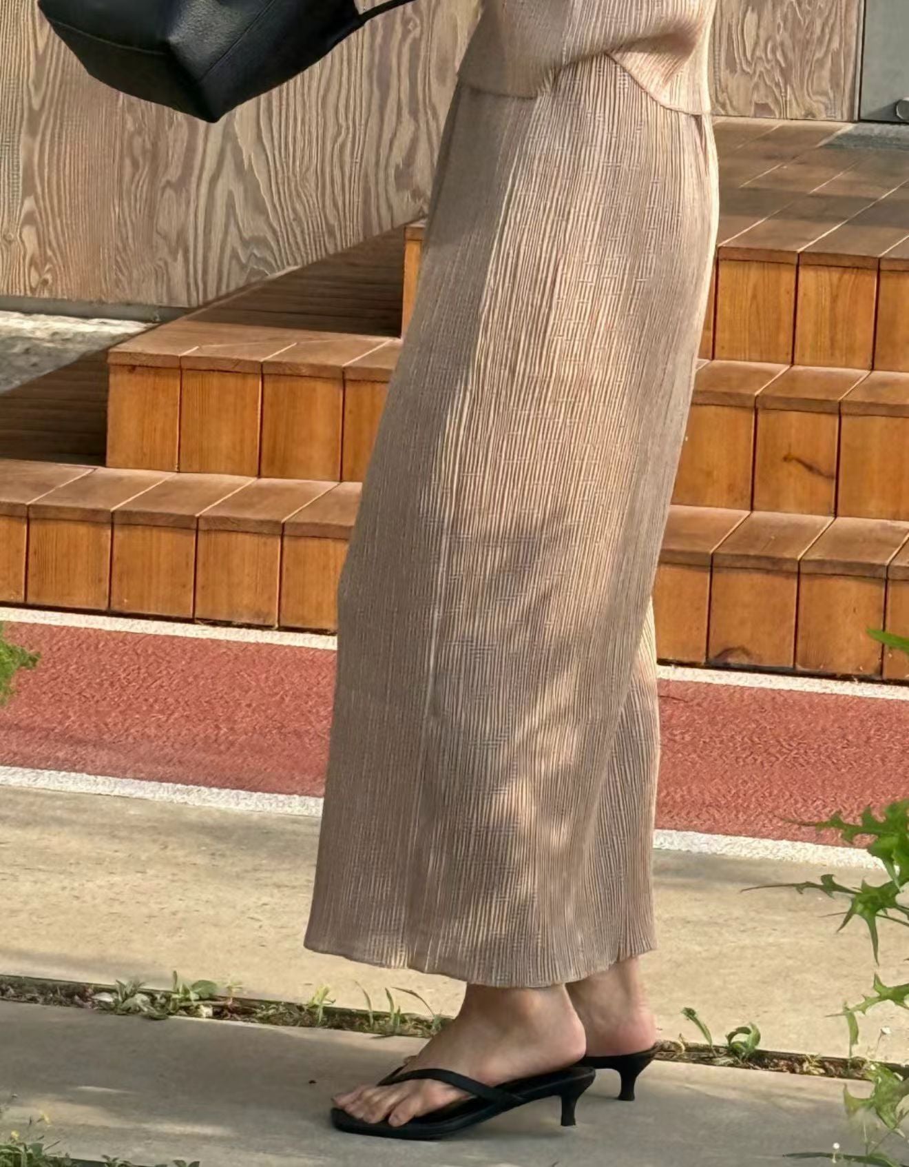 紋理感優雅長裙套裝