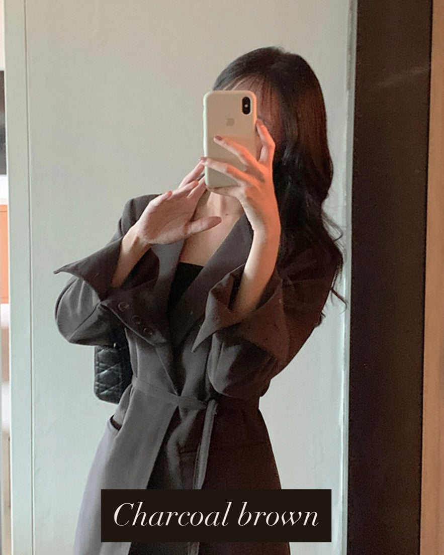 長款西裝連腰帶西裝（L碼ok）